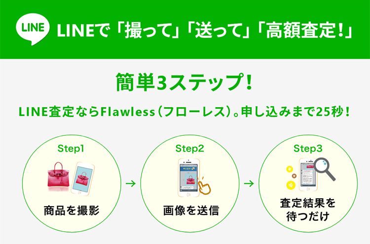 LINEで「撮って」「送って」「高額査定」